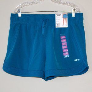 New Woman's Reebok Comfort Waist Exercise Shorts - Size XXL, Teal Blue